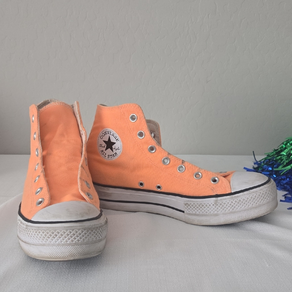 Converse Women's Vibrant Orange Platform Sneakers